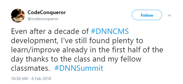 CodeConqueror享受DNN峰会培训