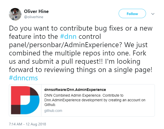 奥利弗·海恩(Oliver Hine)在推特上发布了Persona Bar的更新。