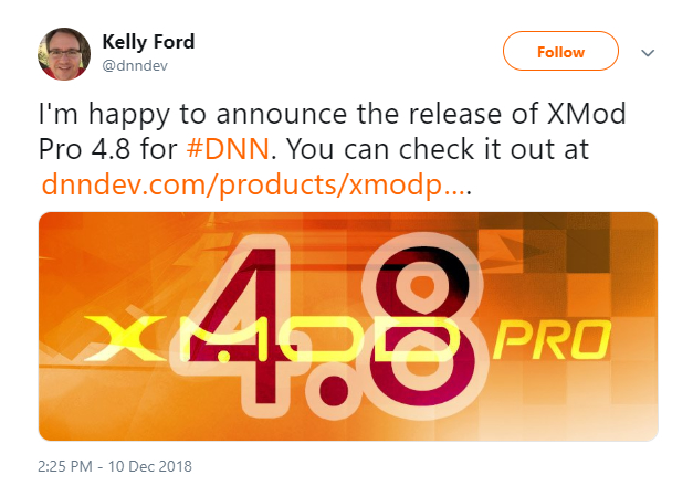 DNN Dev宣布发布XMod Pro 4.8