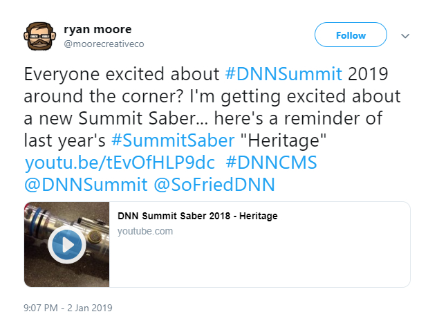 关于DNN峰会光剑的创意推文