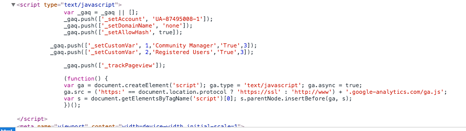 谷歌分析SetVar代码片段