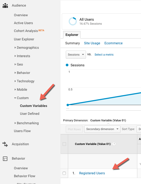 谷歌分析自定义变量报告